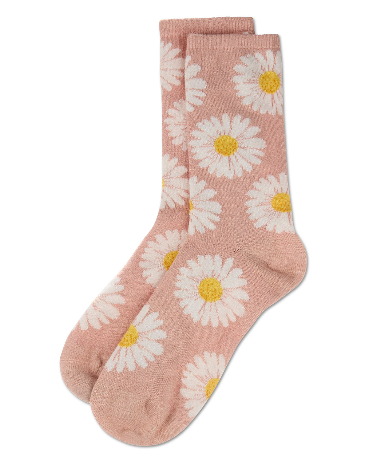 Women's Daisies Cashmere Crew Socks : Color: Blush