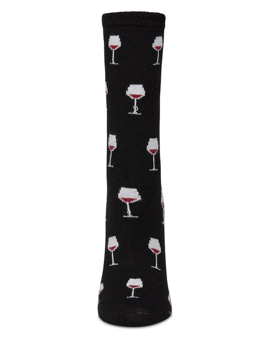 Men's Wine Cashmere Crew Socks : Color: Black