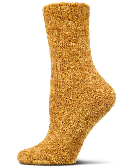 Women's Velour Luxe Plush Crew Socks : Color: Gold