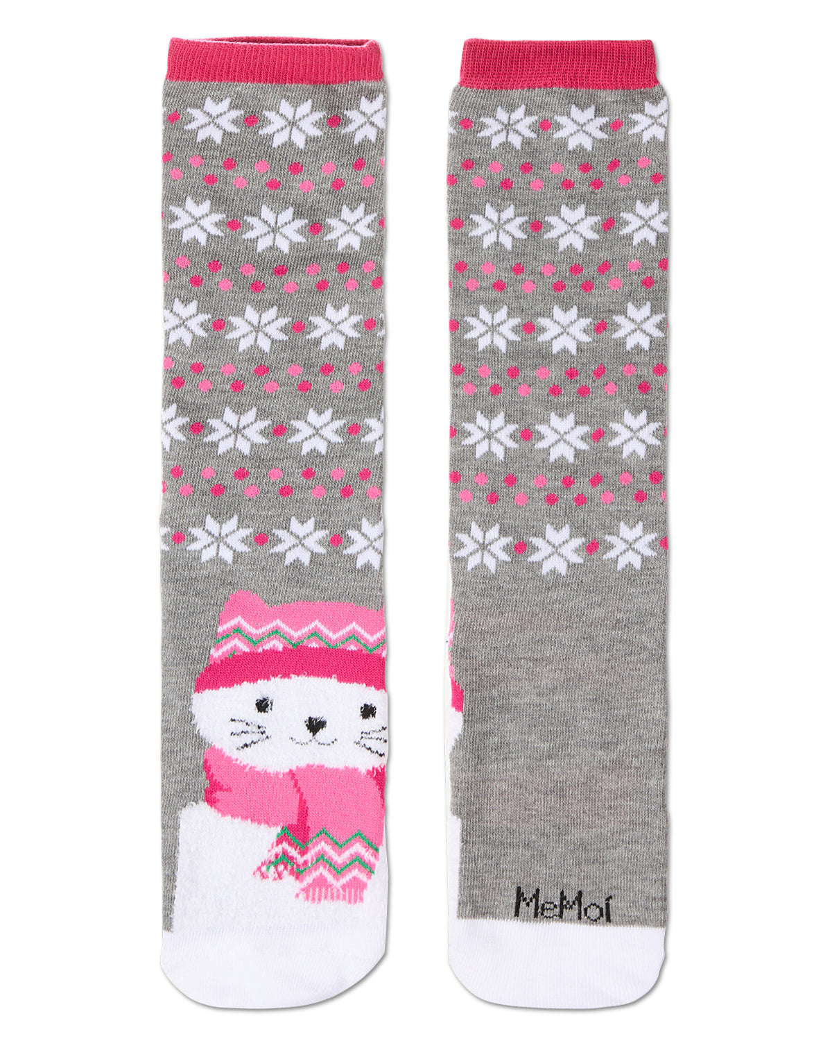 Women's Foot Pet Cat Crew Socks : Color: Med Gray Heather