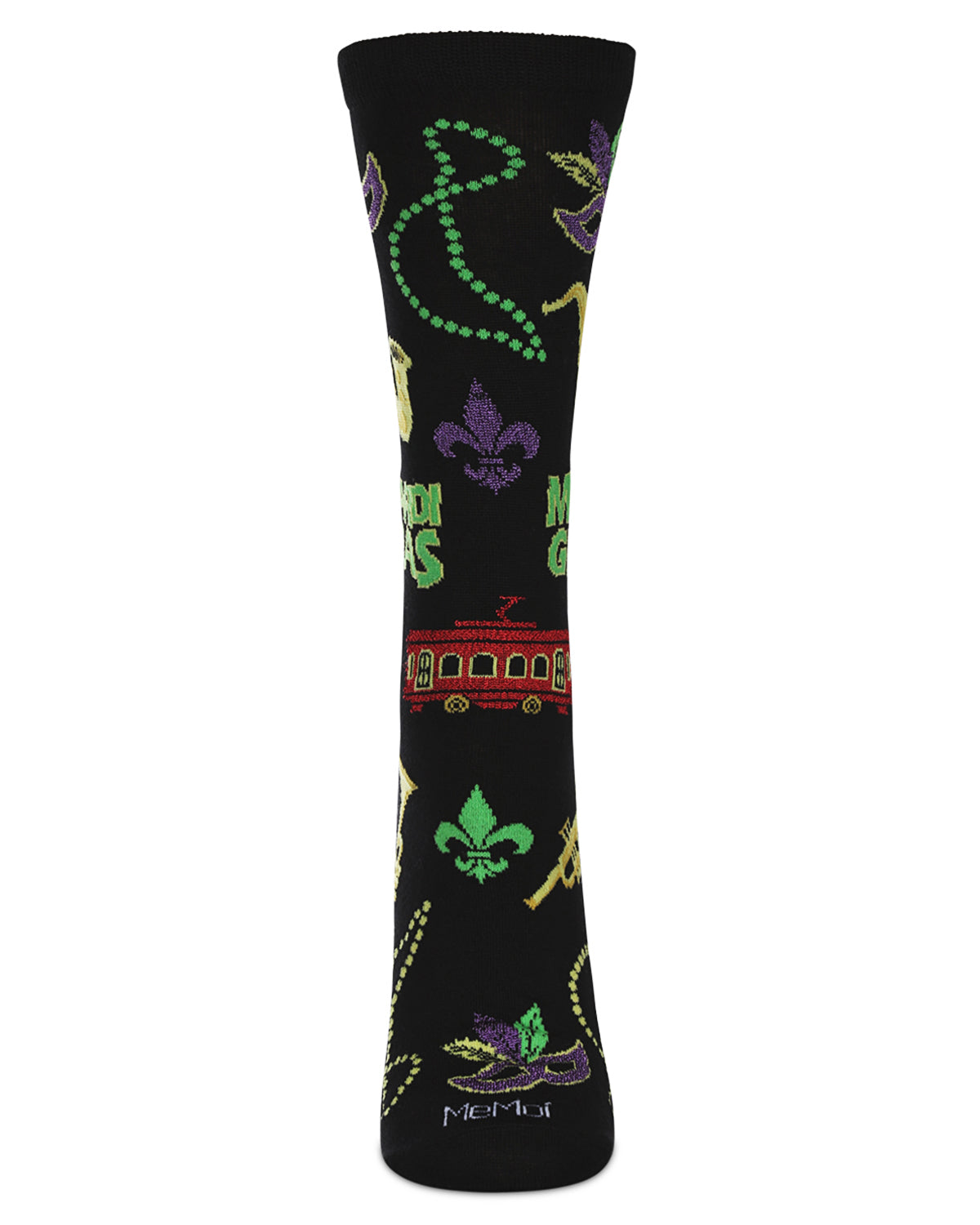 Women's Mardi Gras Bamboo Crew Socks : Color: Fuchsia