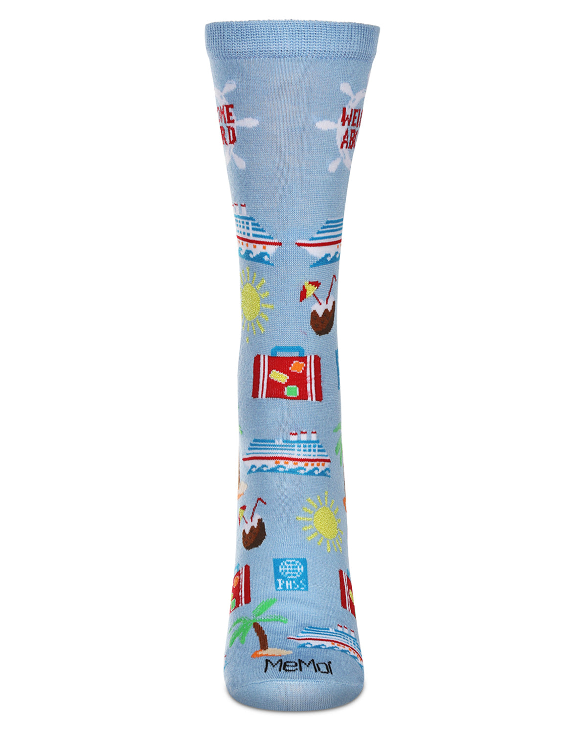 Women's Cruise Ship Rayon From Bamboo Crew Socks : Color: Light Blue