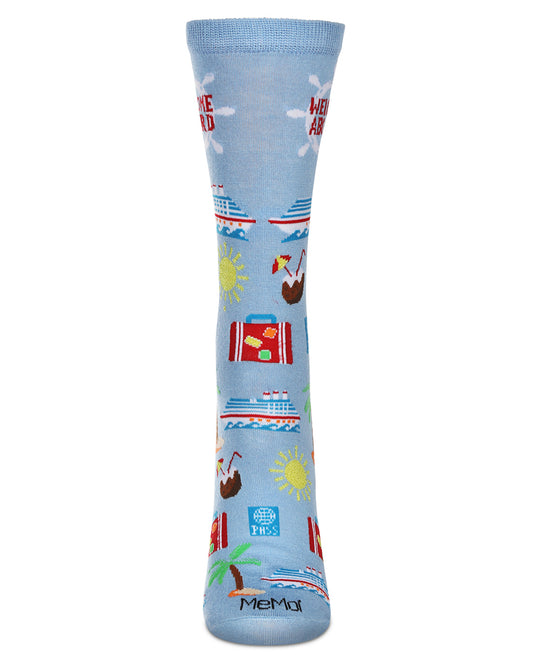 Women's Cruise Ship Rayon From Bamboo Crew Socks : Color: Light Blue