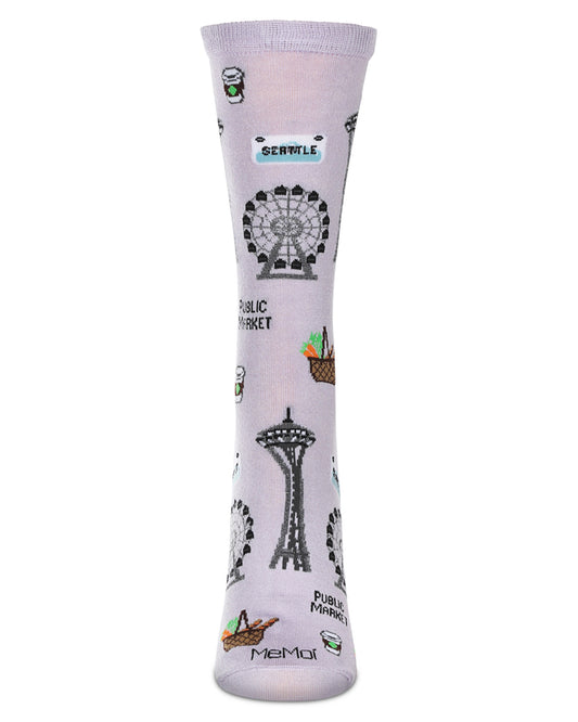 Women's Seattle Bamboo Crew Socks : Color: Lavender