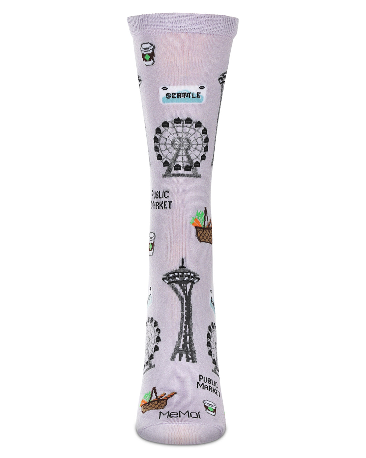 Women's Seattle Bamboo Crew Socks : Color: Lavender