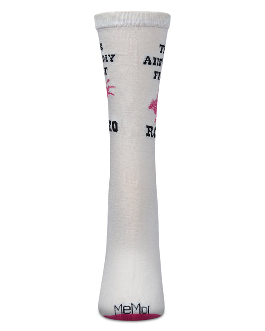 Women's Rodeo Rayon From Bamboo Crew Socks : Color: Marshmallow