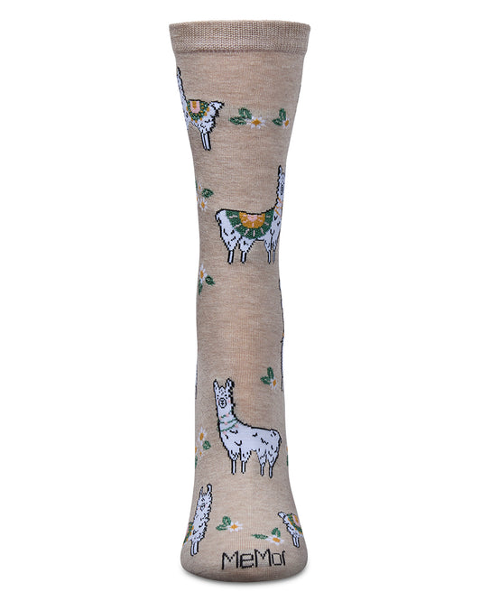 Women's Alpaca Rayon From Bamboo Crew Socks : Color: Oatmeal
