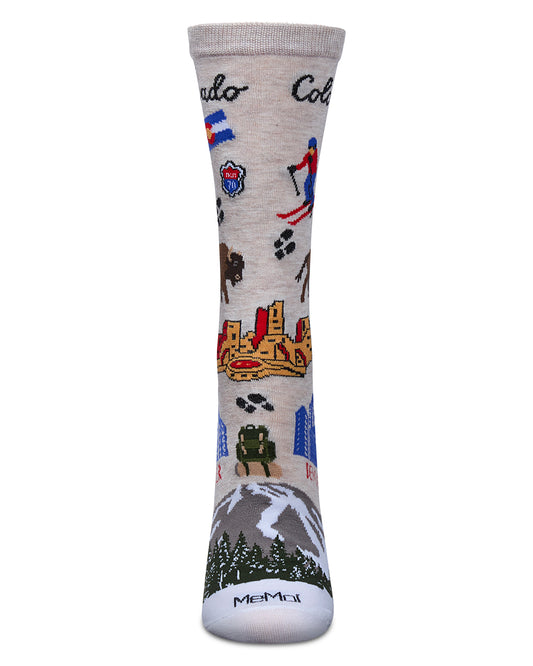 Women's Colorado Rayon From Bamboo Crew Socks : Color: Ivory Heather