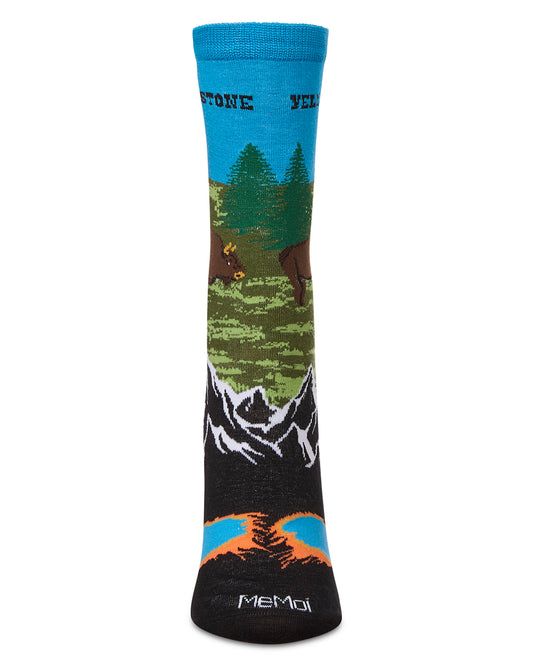 Women's Yellowstone Rayon From Bamboo Crew Socks : Color: Blue Topaz