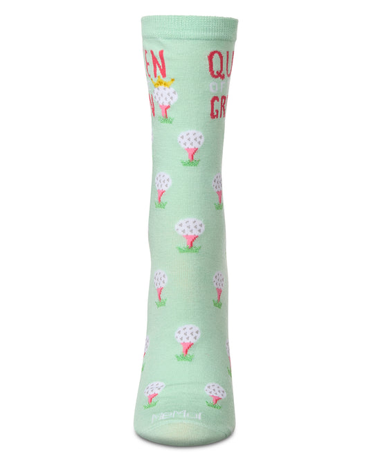 Women's Queen Of The Green Rayon From Bamboo Crew Socks : Color: Mint