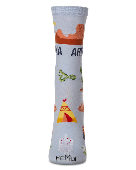 Women's Arizona Rayon from Bamboo Crew Socks : Color: Skyway