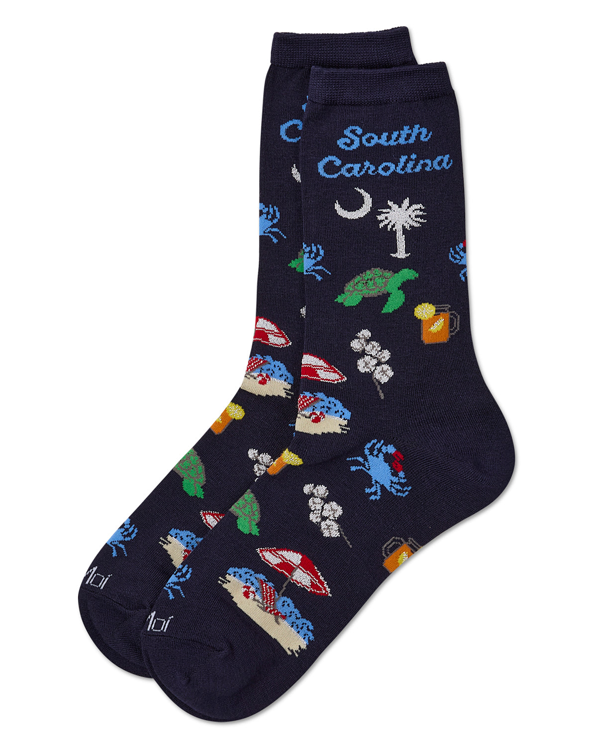 Women's South Carolina Rayon From Bamboo Crew Socks : Color: Navy