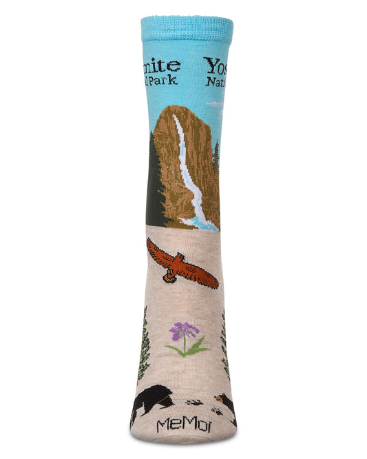 Women's Yosemite Rayon From Bamboo Crew Socks : Color: Ivory Heather