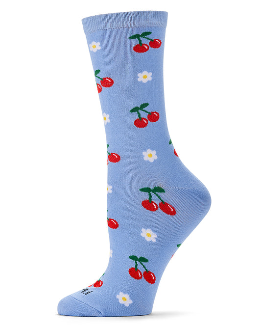 Women's Daisy Cherry Rayon From Bamboo Crew Socks