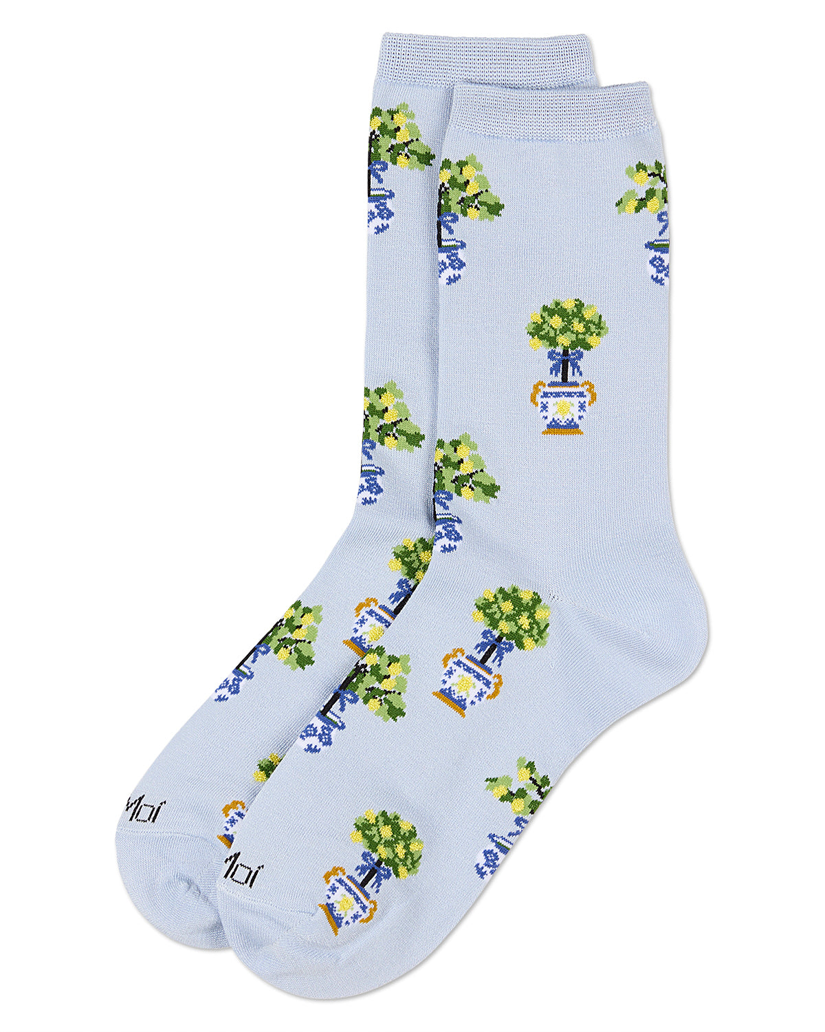 Women's Topiary Rayon From Bamboo Crew Socks : Color: Light Blue