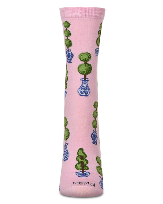 Women's Ginger Jars Rayon From Bamboo Crew Socks : Color: Confetti Pink
