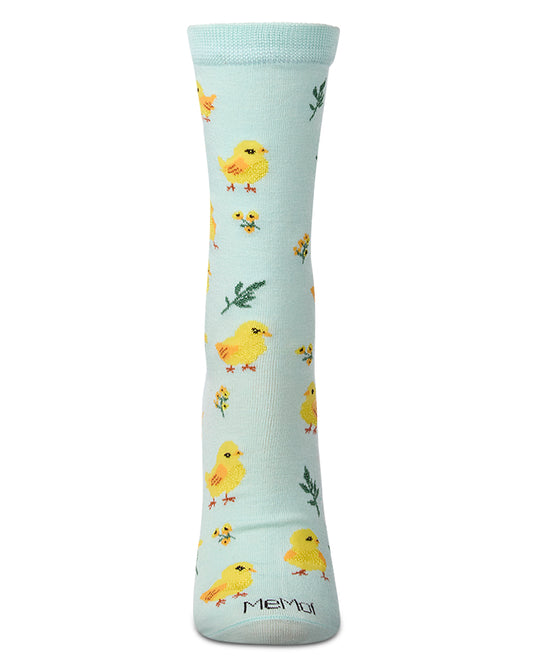 Women's "Chickies" Rayon-Blend Novelty Crew Sock