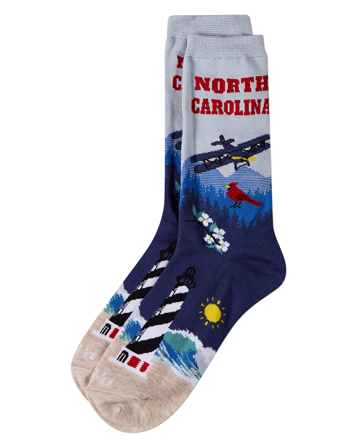 Women's North Carolina-Themed Rayon-Blend Novelty Crew Sock