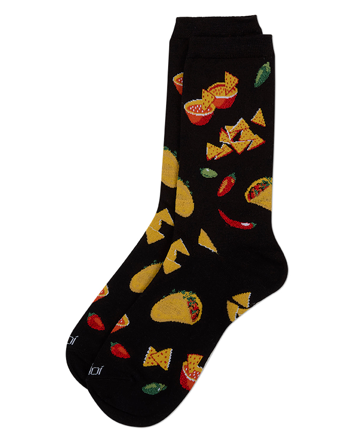 Women's "Ole Taco" Rayon-Blend Fine-Gauge Novelty Crew Sock