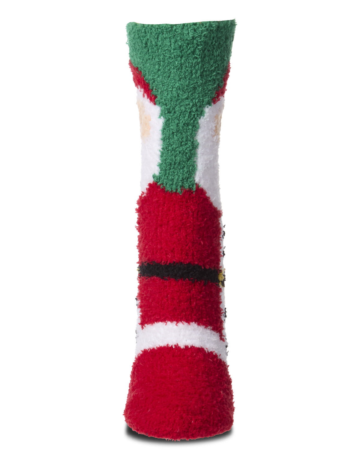 Women's Embroidered Santa Claus Plush Cozy Novelty Crew Sock