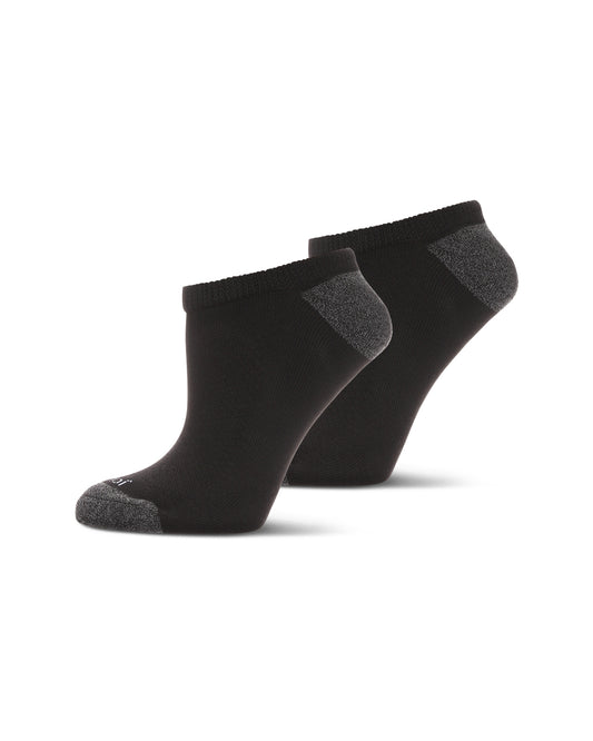 2 Pair Unisex Diabetic Half Cushion No Show Sneaker Liners : Color: Black/Black