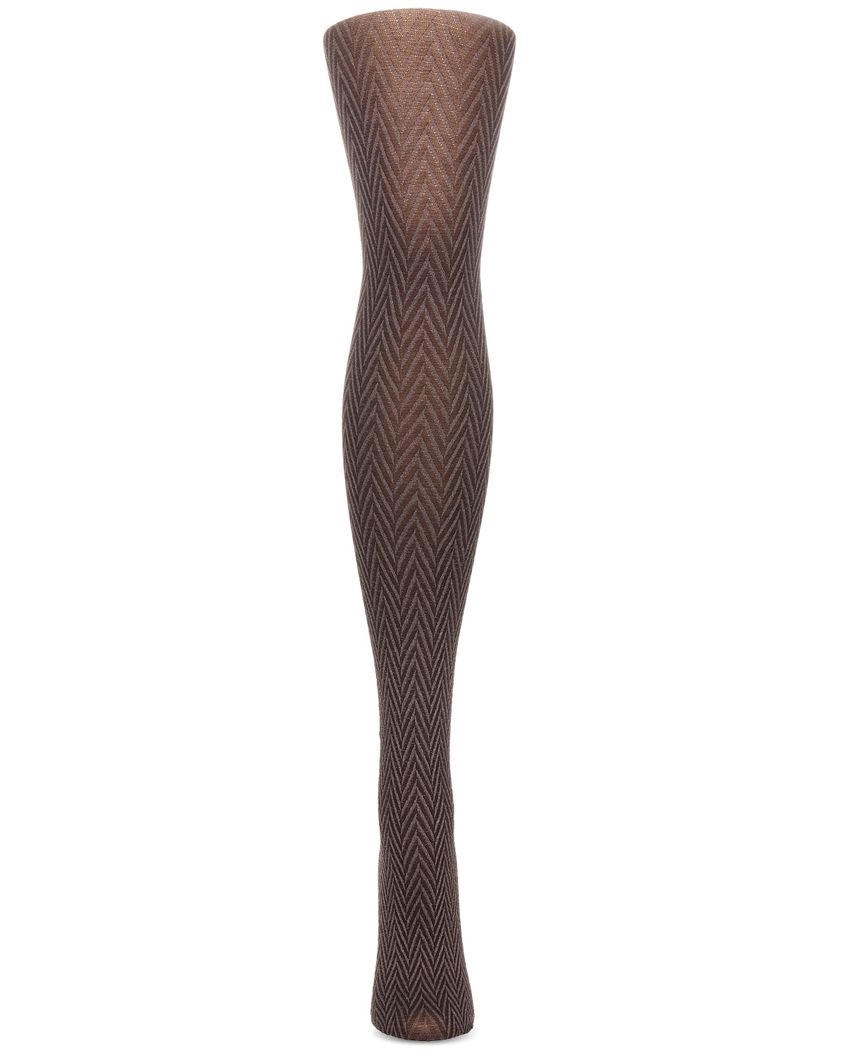 Women's Opaque Heather Chevron-Pattern Tights : Color: Coffee Bean