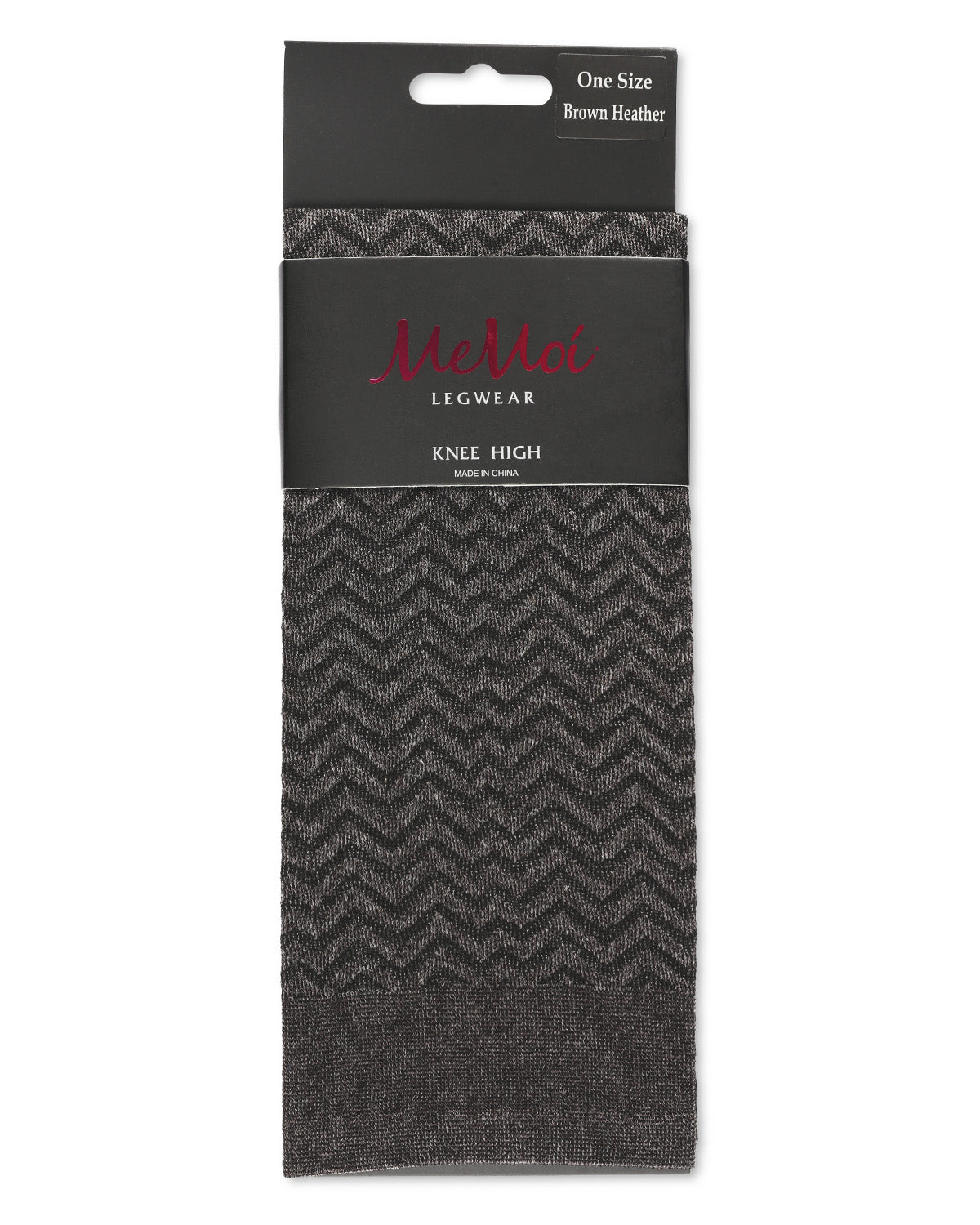 Women's Horizontal Zag Opaque Knee High Socks : Color: Black Heather