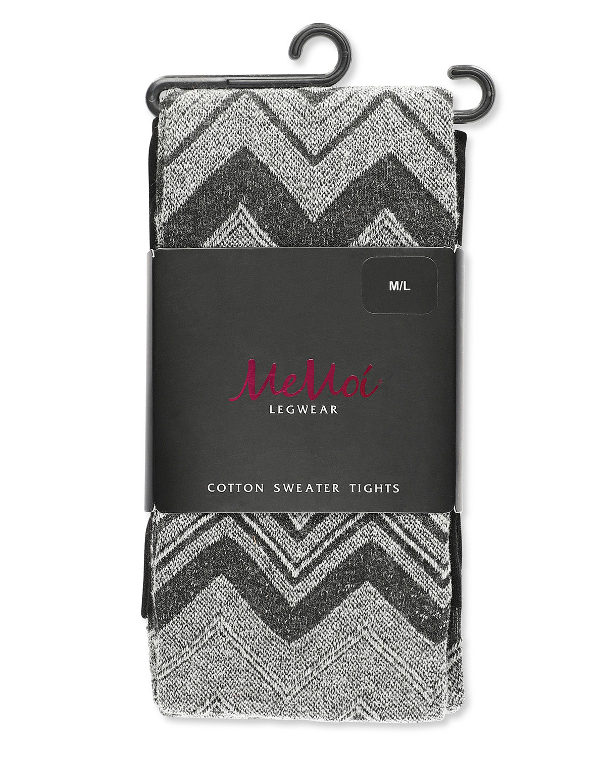 Chevron Stripe Cotton Blend Sweater Tights : Color: Black