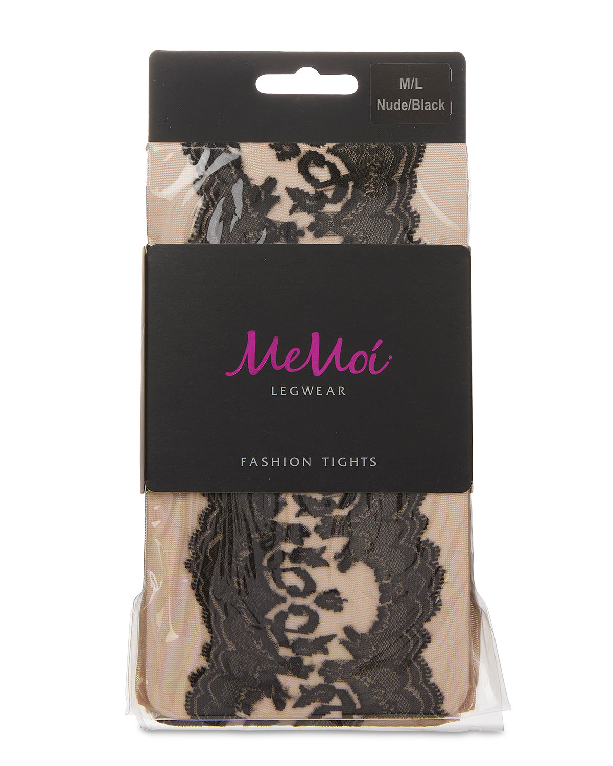 Women's Sheer Elegant Lace Tights : Color: Black-Black