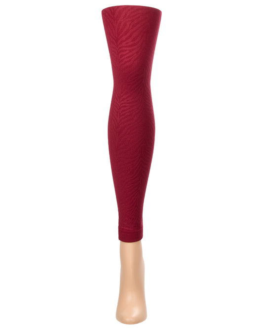 Women's Zebra Fleece Footless Tights : Color: Red
