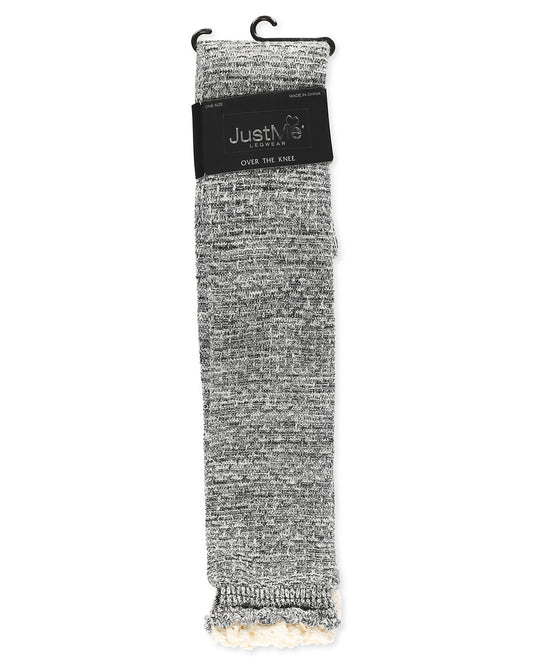 Pop Out Lace Over The Knee Cotton Blend Warm Socks : Color: Black
