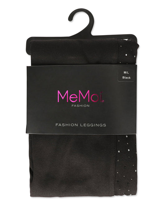Glampagne Holiday Studded Cotton Blend Leggings : Color: Black