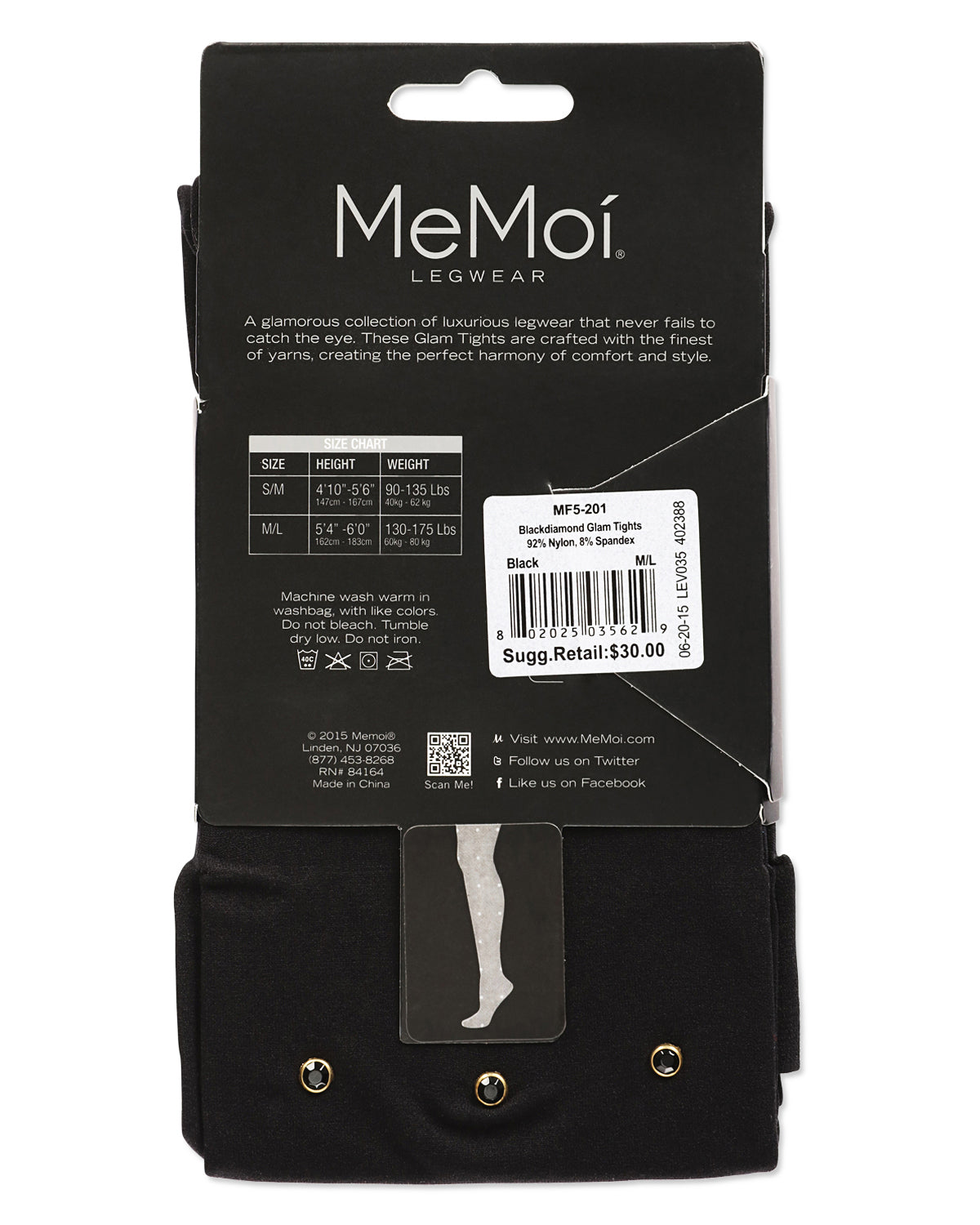 Diamond Studded Opaque Glam Tights : Color: Black