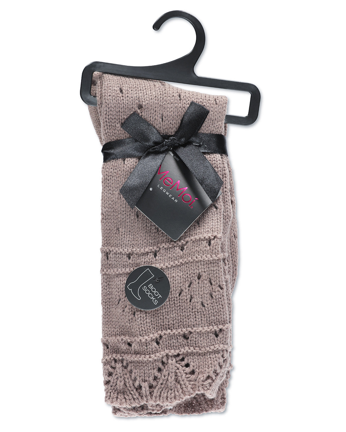 Diamond Dance Chunky Knit Boot Sock : Color: Black