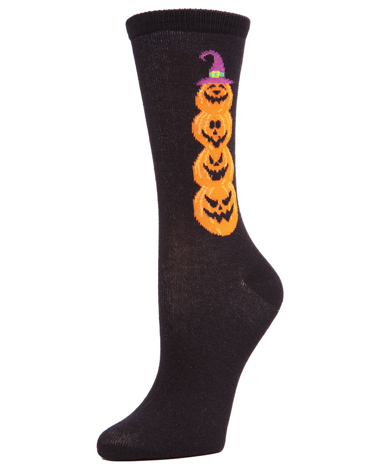 Women's "Pumpkin Witch" Super-Soft Halloween Novelty Crew Sock