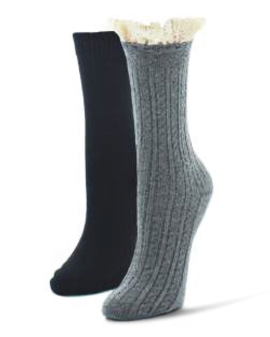 Sq Mix Cotton Blend Boot Socks 2 Pack