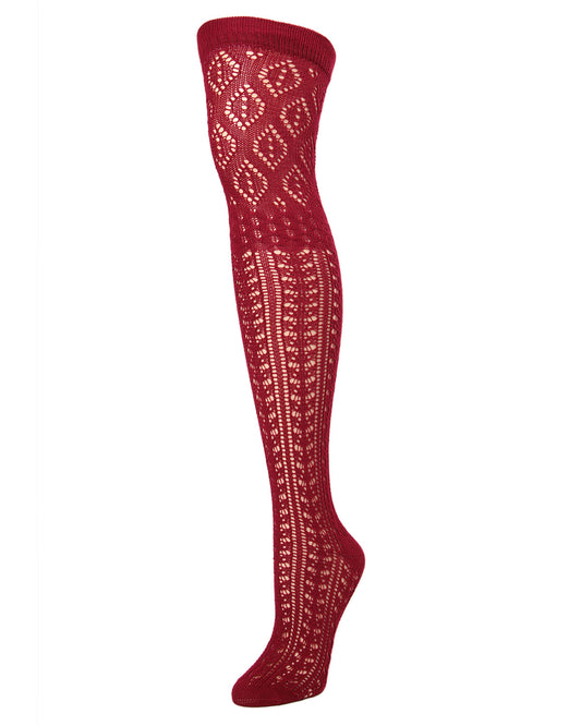 Women's Fret Mix Openwork Over the Knee Socks