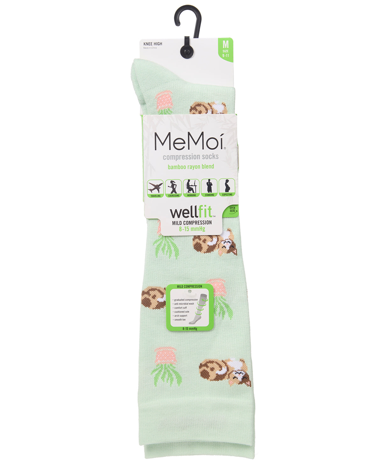 Women's Catnap Bamboo Blend 8-15mmHg Graduated Compression Socks : Color: Mint