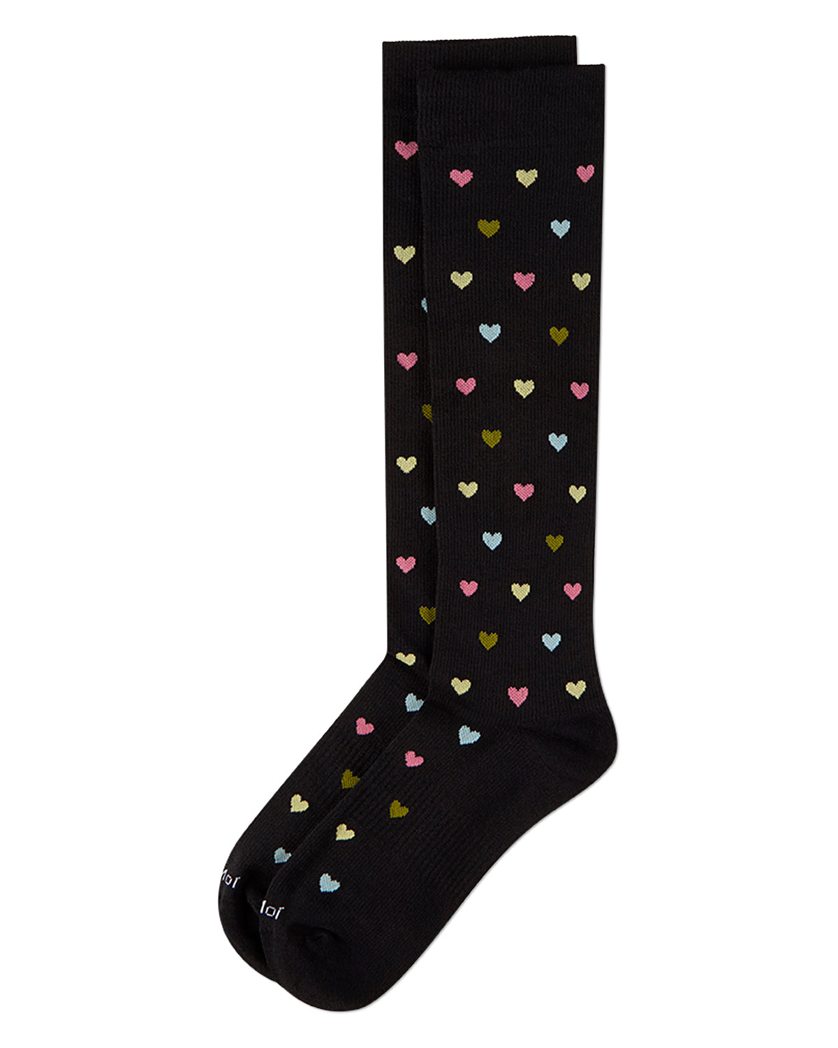 Women's Multicolor Hearts Bamboo Blend 8-15MMHG Graduated Compression Socks
