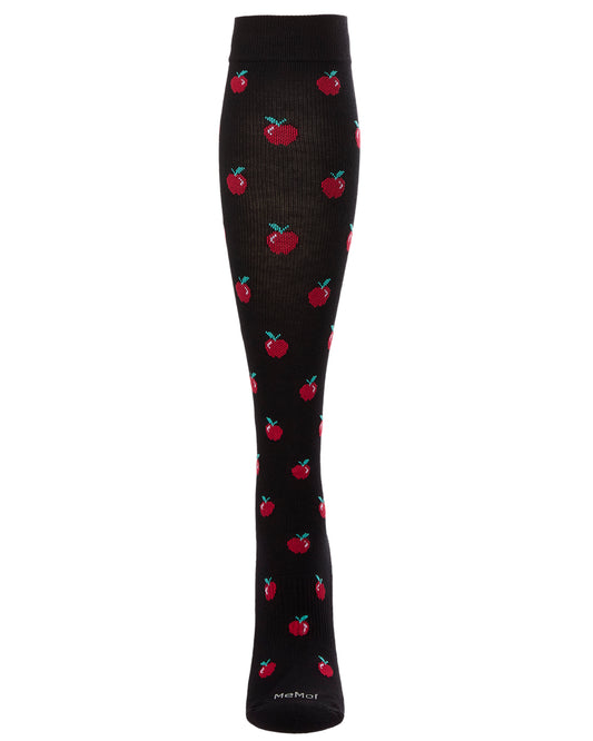 Apples 8-15 mmhm Graduated Bamboo Compression Socks : Color: Black
