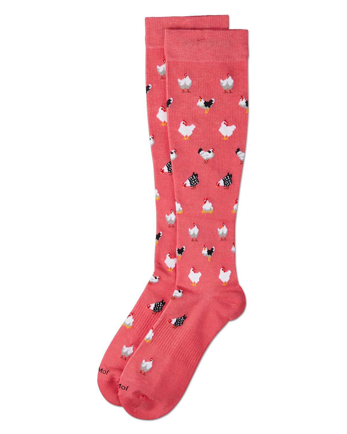 Roosters 8-15 mmHg Graduated Bamboo Compression Socks : Color: Pink Carnation