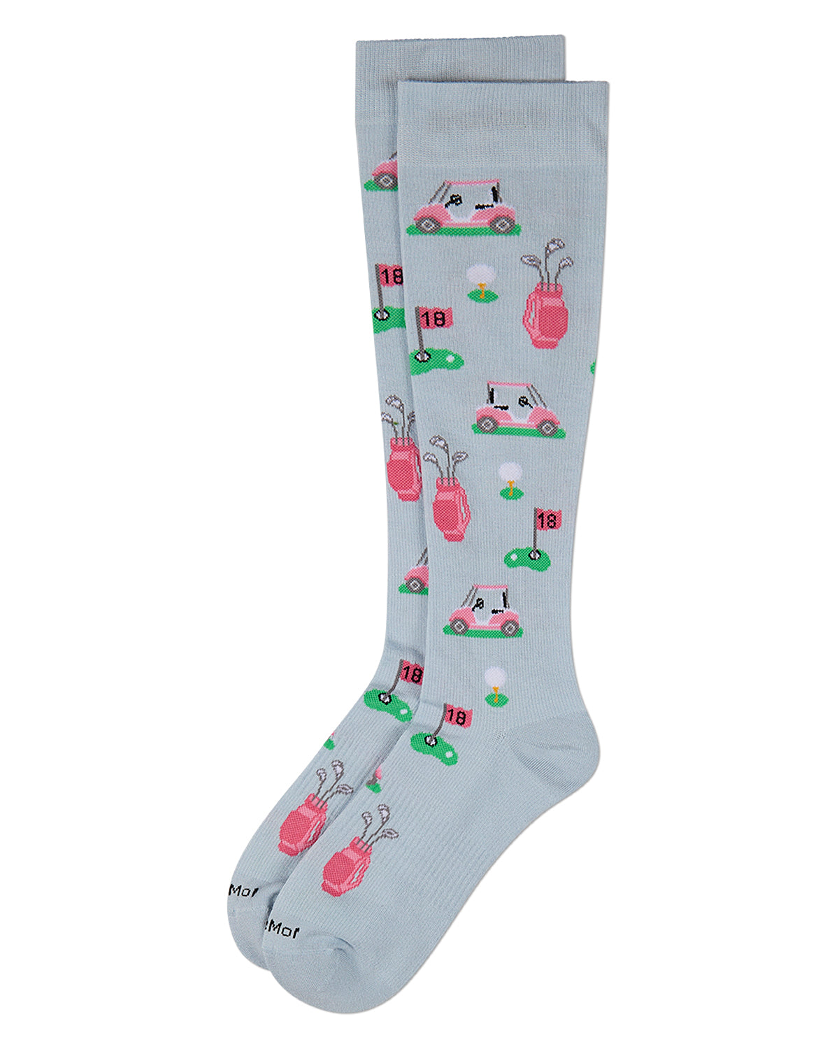 Women's "Tee Time" Rayon-Blend Novelty Knee High Mild Compression Sock (8-15 mmHg)