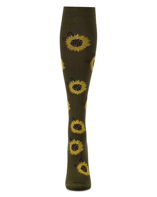 Women's "Sunflower" Rayon-Blend Knee High Compression Sock (8-15 mmHg)
