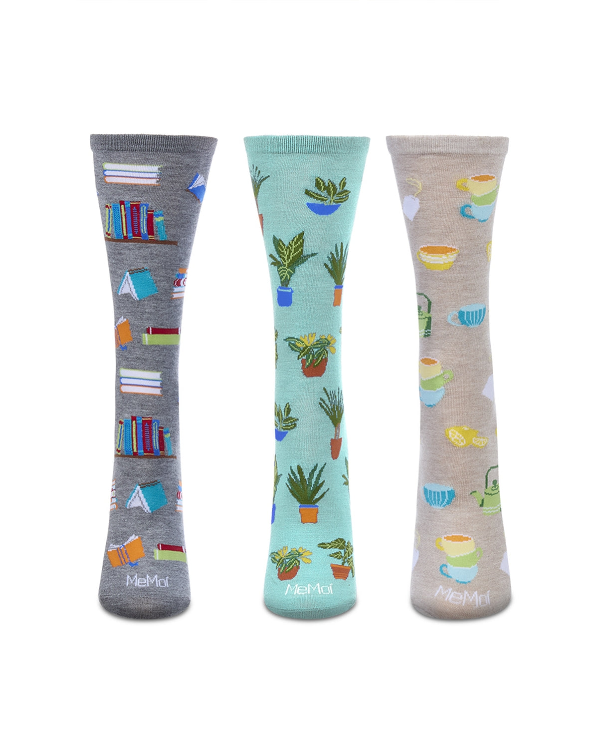 Booktrovert 3 Pack Gift Set Crew Socks : Color: Multi