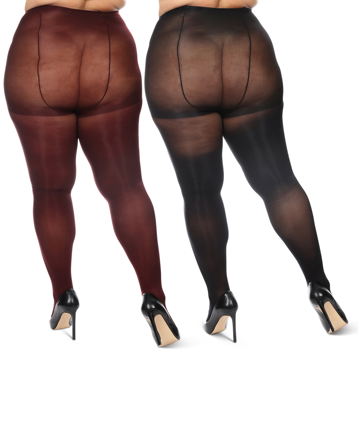 Control Top Solid Microfiber Tights 2 Pack