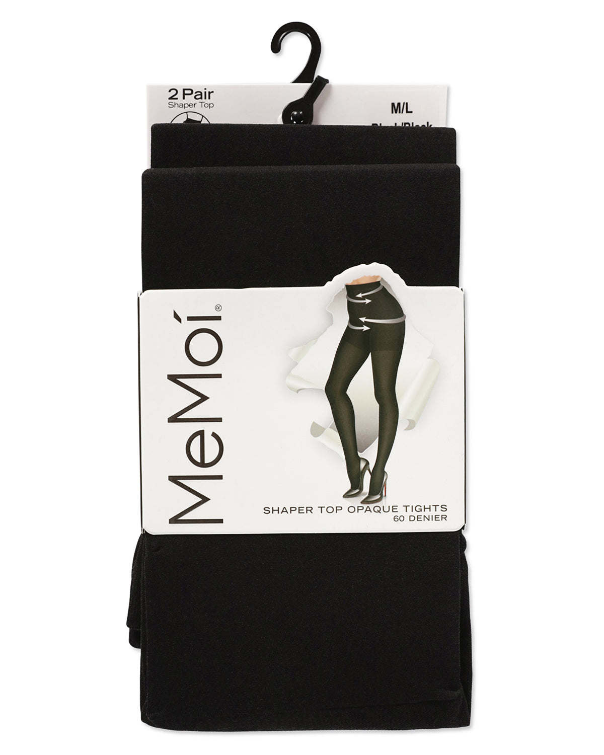 Women's 2 Pair Pack Shaper Top Opaque Tights : Size: 1X-2X