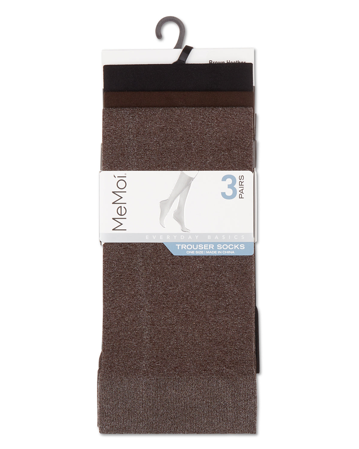 Heather/Solid 3 Pair Trouser Socks : Color: Black Heather-Black-Black