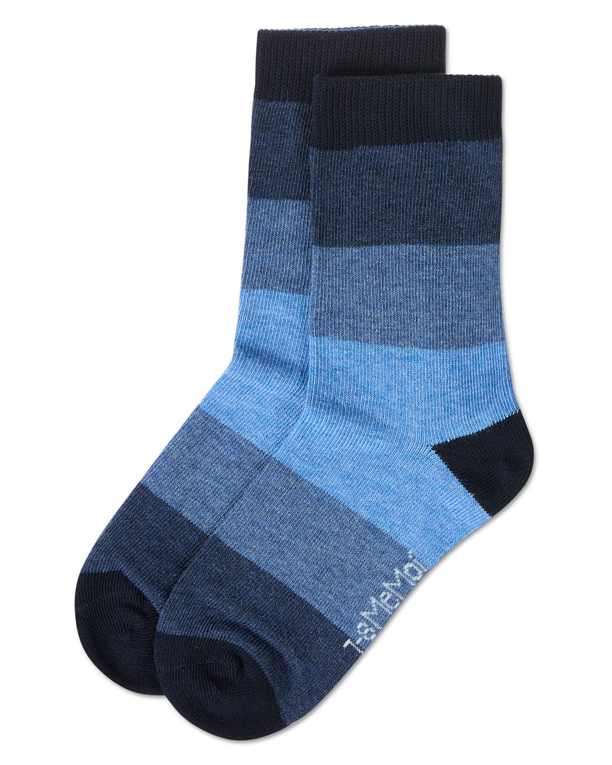 Ombre Color Block Boys Cotton Blend Crew Sock : Color: Navy