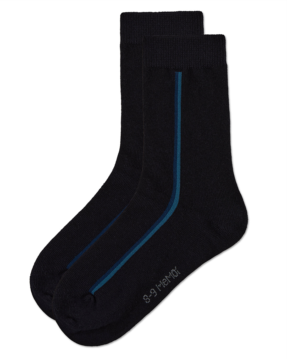 Boys' Dual Line Crew Socks : Color: Black