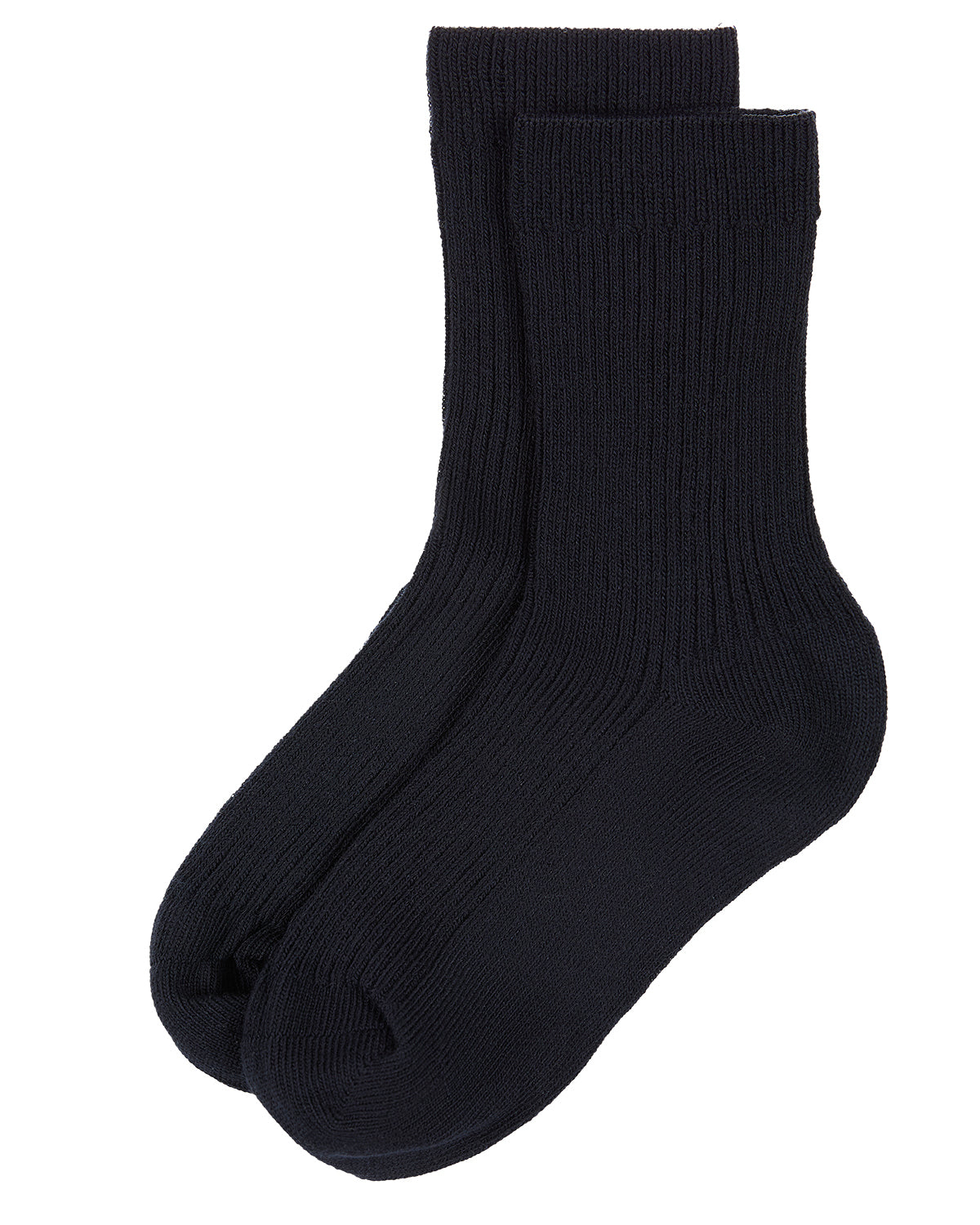 Kids Unisex Ribbed Cotton Rich Crew Socks : Color: Navy